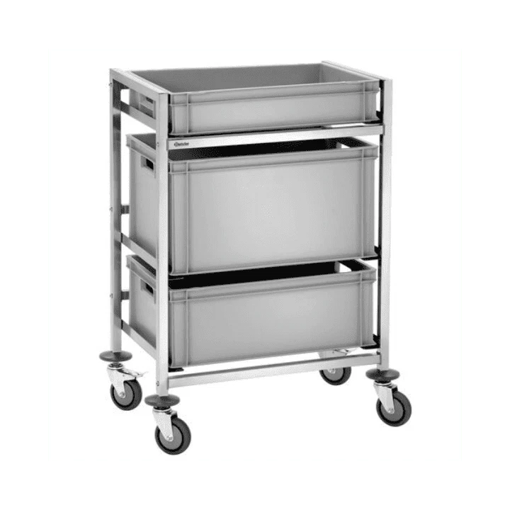 Chariot de transport de caisses 3 niveaux (L)600 x (P)400 mm, à monter - Photo 4/4