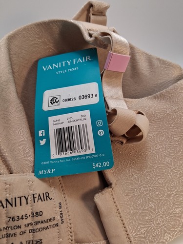vanity fair beauty back full figure bra 38D - Picture 6 of 7