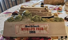 Lionstone Whiskey decanter 1983 New Orleans World Fair Delta Queen Steamboat