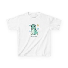 Cute Green Dino Buddy Kids T-Shirt Cartoon Dinosaur Tee