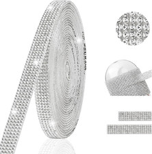5-Rows Rhinestone Ribbon Self Adhesive Crystal Rhinestones, 5-Yard Bedazzling St