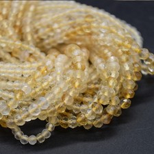 Citrine  FACETED Disc Beads - 3mm or 4mm, 14",  for Jewellery Making