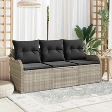 Set Divano da Giardino con cuscino 3 pcs Poly Rattan Divano modulare vidaXL