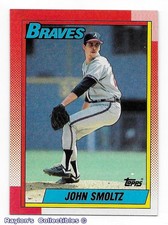 ⚾️ 1990 ~ Topps #535 ~ John Smoltz ~ Braves ~ HOF ~ ExMt=6