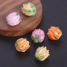 10pcs Flower Bud 12mm Handmade Lampwork Glass Loose Beads For Jewelry Making Lot