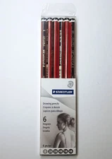 STAEDTLER Tradition DRAWING PENCILS Set {B 2B 3B 4B 5B 6B} 🔸️ Germany 🔸️UNUSED