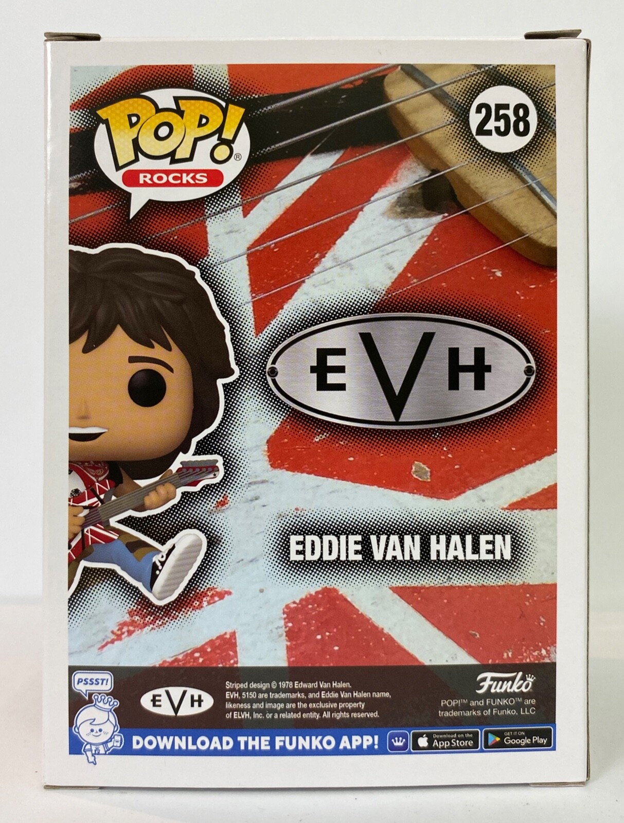 Funko Pop! Rocks Eddie Van Halen EVH 258 Vinyl Figure + Pop Protector