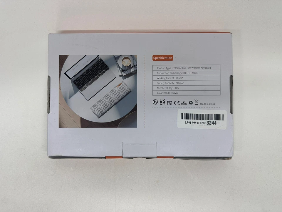 Protoarc Keyboard XK01 A Foldable White Bluetooth Keyboard Wireless Full Size - Image 3 of 4