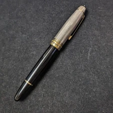 Mont Blanc 4810  Sterling/ 18k Gold Nib Hand Silver Black Fountain Pen .925