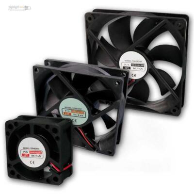Lüfter 12V DC Gehäuselüfter Axiallüfter, 4 versch. Größen, Kühler Fan Ventilator