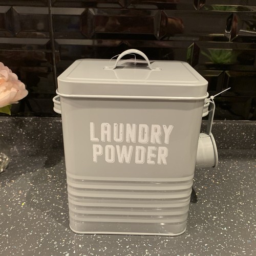 Retro Metal laundry powder storage tin Box Washing Powder Storage Organiser Box - 第 1/4 張圖片