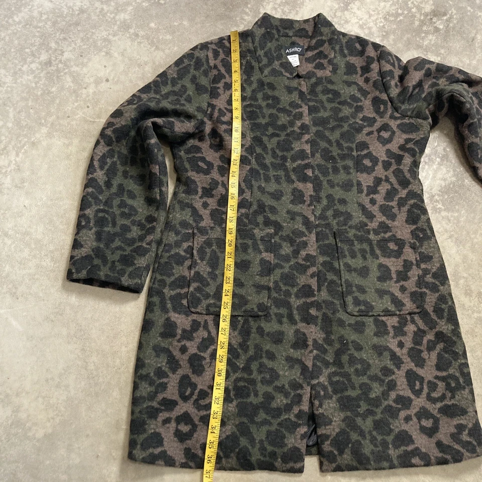 Abrigo Ashro Mujer Talla Grande Animal Estampado Leopardo Multicolor Mezcla Lana Foto 4 de 4