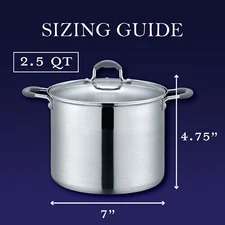 CONCORD Stainless Steel Stock Pot with Glass Lid