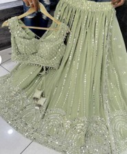 New Georgette Lehenga Choli w/ Blouse  Net Dupatta, Bridesmaid, Custom, S