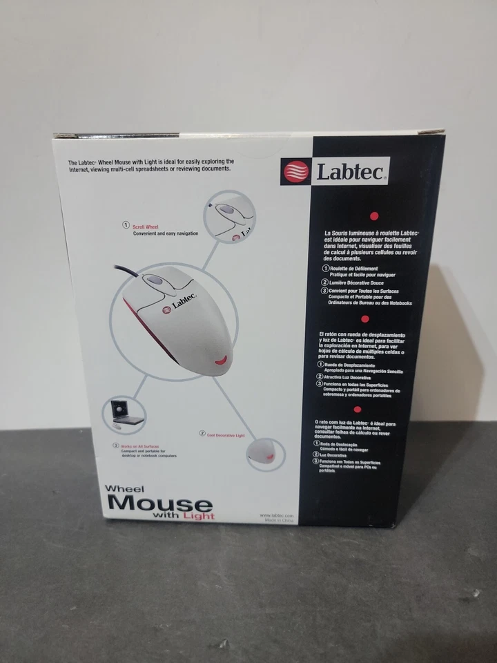 Labtec Wheel Mouse With Light PS/2 Connection XP New - Image 4 of 4