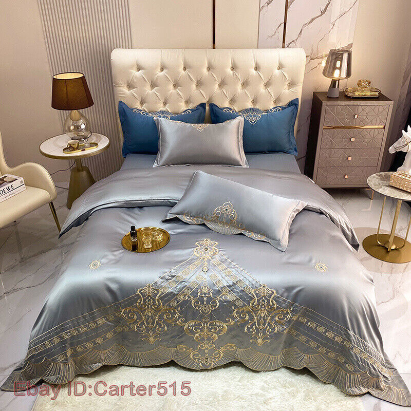 Bedding Set Queen King size Bed sheet set Luxury Embroidery Bedding sheet Duvet Cover set