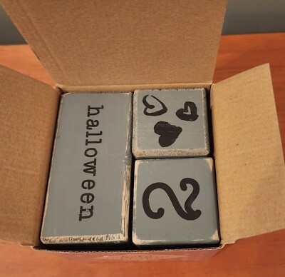 Baby Milestone Blocks Gray Shabby Chic Wooden Mainevent