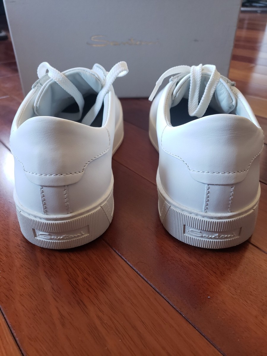 Santoni Jannas Gloria White Leather Sneakers Size 8D | eBay Santoni Jannas Gloria White Leather Sneakers Size 8D | eBay
