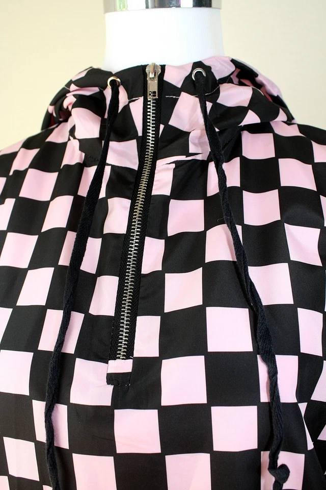 Jaqueta com capuz FOREVER 21 corta-vento 1/4 zíper rosa damas pretas ~ P #03 - Imagem 2 de 4