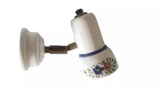 Applique In ceramica specchio parete cucina faretto 1 luce vintage Bianco Blu