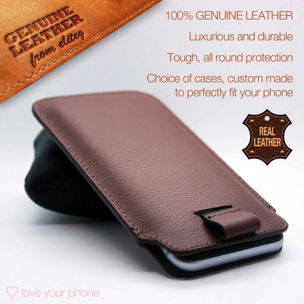 Doro Devices✔Genuine Leather Luxury Pull Tab Flip Pouch Sleeve Phone Case  Cover