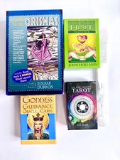 Tarot Oracle Lot Of 4 Oop Doreen Virtue Goddess Guidance Authentic Selenite Wand