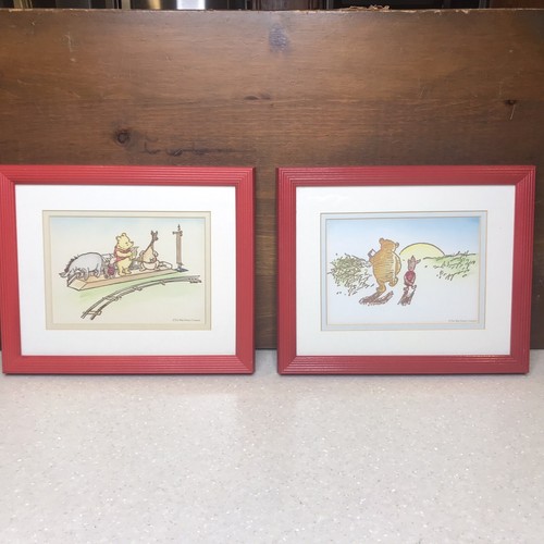 Vtg Walt Disney Company Winnie The Pooh Piglet & Friends Art Print Framed Matted