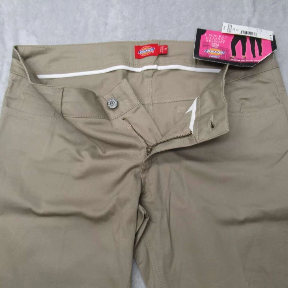 Pantalón Dickies Caqui Niñas 13 Elástico Clásico Ajustado Junior tiro bajo 5 Bolsillos 33x32 Foto 2 de 4