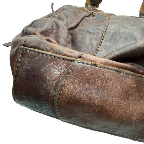 Lucky Brand Handbag Purse Womens Brown Leather Boho Slouchy Shoulder Vintage - Picture 4 of 12