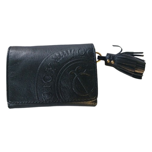 Vintage Juicy Couture Wallet Black Leather Fringed - Picture 2 of 7
