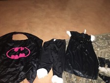 Halloween Costume BAT GIRL with gloves and band and cape