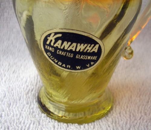 Vintage Kanawha Glas Amberina Krug appliziert - Griff TOP - Bild 2 von 4