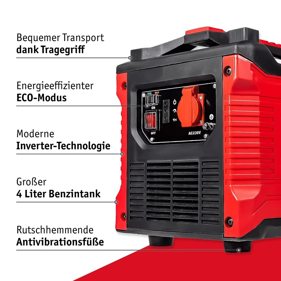 WALTER Inverter Stromerzeuger 1000W, WWS-IGS1000, Benzin Notstromagreggat - Bild 2 von 4