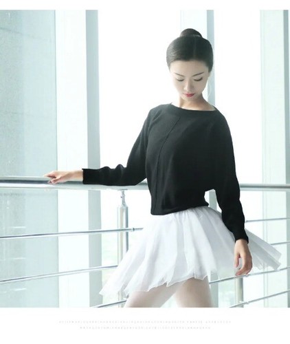 Mujeres Ballet Danza Suéter Invierno Adulto Manga Larga Tejido Envoltura Baile Prendas para el torso - Imagen 13 de 21