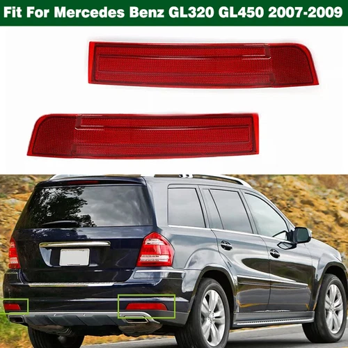 Pair Rear Bumper Reflector Tail Lamp Red For Mercedes Benz GL320 GL450 2007-2009
