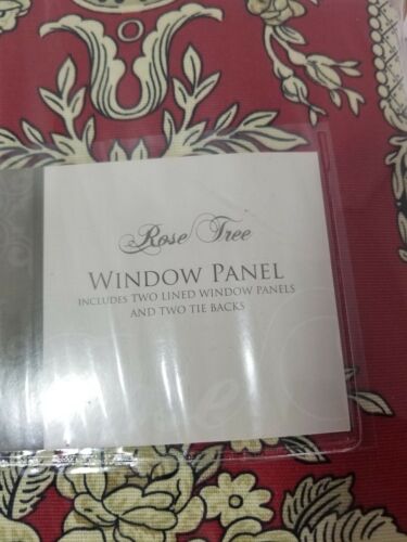 TWO ROSE TREE MONTPELLIER WINDOW PANELS LINED 50X 86" w/TIEBACKS - Picture 2 of 5