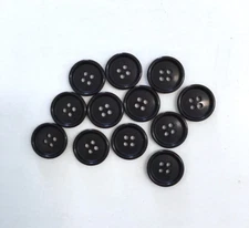 Lot 24 Buttons Rim Black Plastic 4-Hole 18 mm Sew Through Sewing #BK103