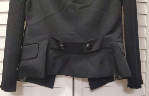 Versus Gianni Versace Blazer Jacket Black Button Ribbed Wool Women's 32 IT - Picture 6 of 12