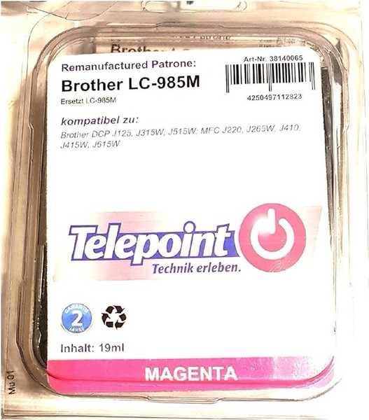 Druckerpatrone Brother LC-985M - Magenta - Remanufactured Patrone - Inhalt 19-image