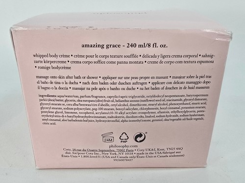 Philosophy Amazing Grace Whipped Body Creme 8 Oz - Picture 2 of 2