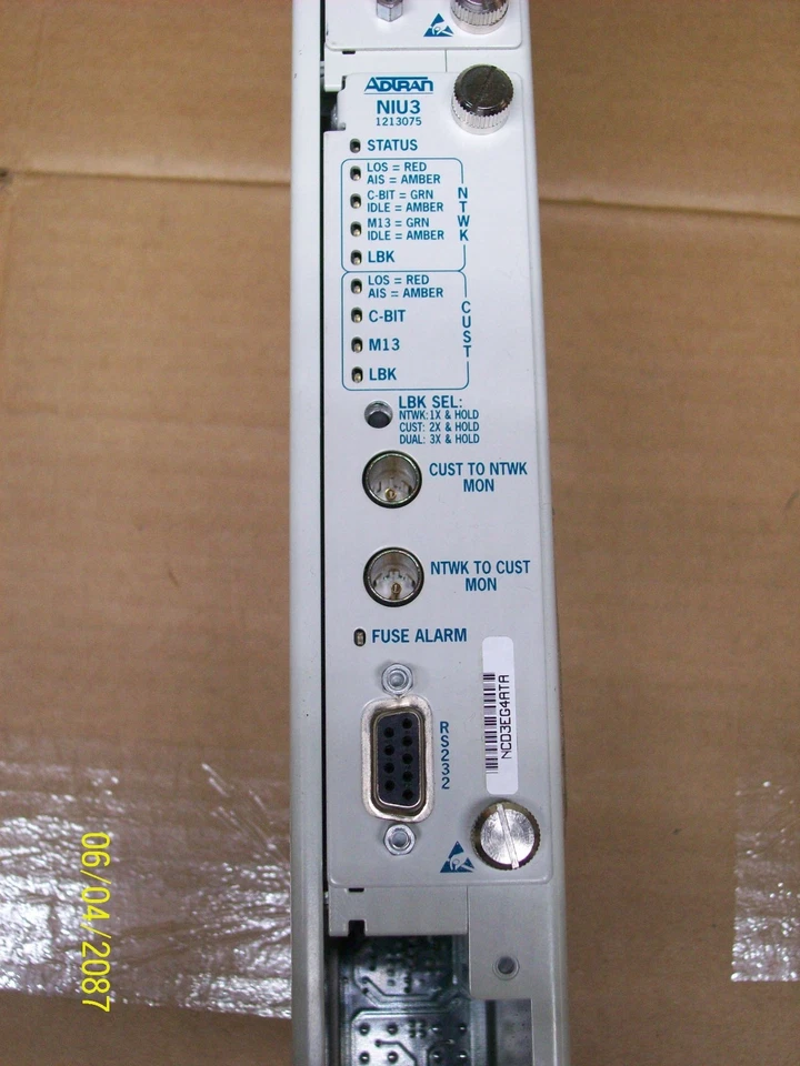 ADTRAN NIU3 1212073L1 ESTANTERÍA 3 RANURAS con (2) MÓDULOS 1213075 Foto 3 de 4