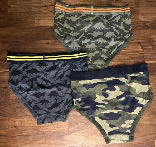 3 GAP KIDS BOY BRIEFS UNDERWEAR ORGANIC COTTON Sz L (10) CAMOUFLAGE NEW Dinosaur - Picture 6 of 6