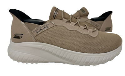 Skechers Men's Bobs Sport Squad Chaos Slip-In Sneaker Tan Wide Size:7.5 88P