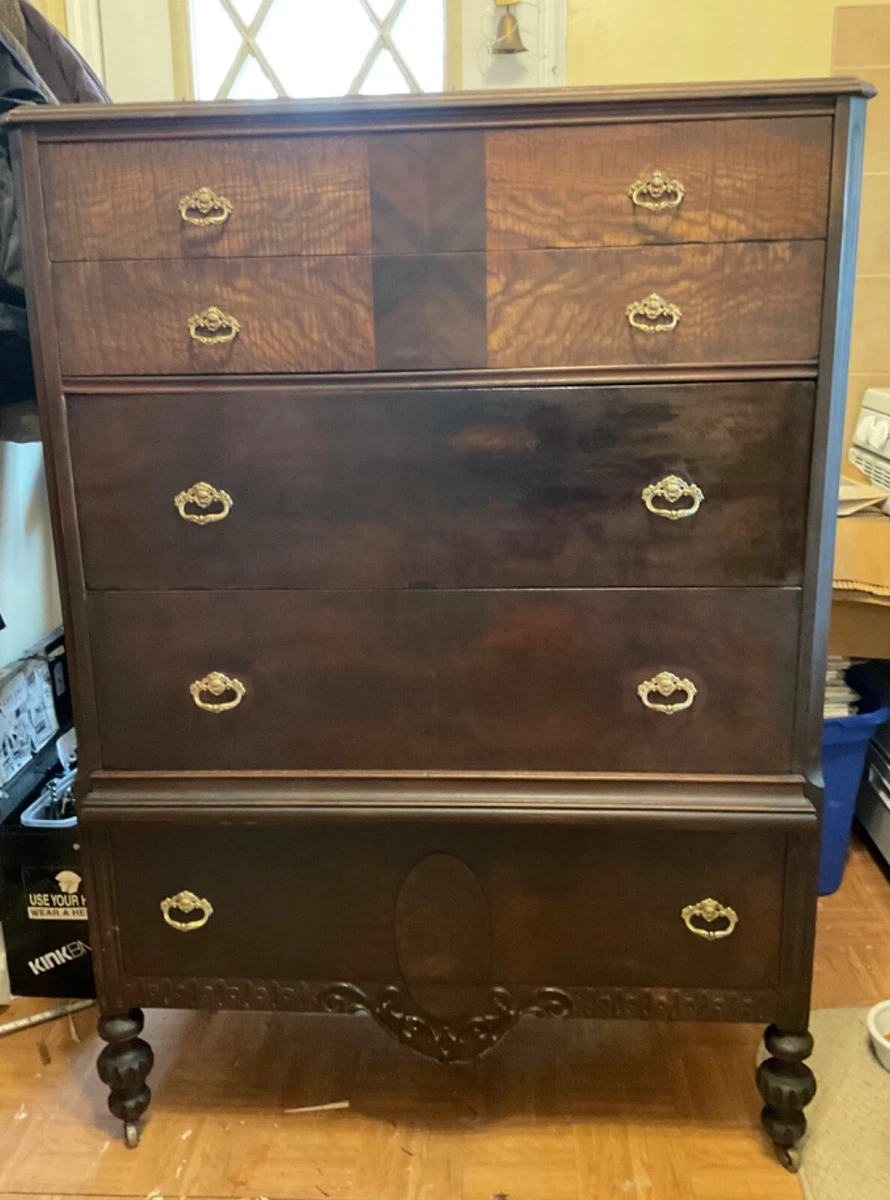 Antique Dresser Chest Drawers Vintage Tallboy Highboy 1930 s