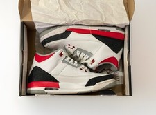 Air Jordan 3 Retro (GS) White/Fire red UK 5 OG Box
