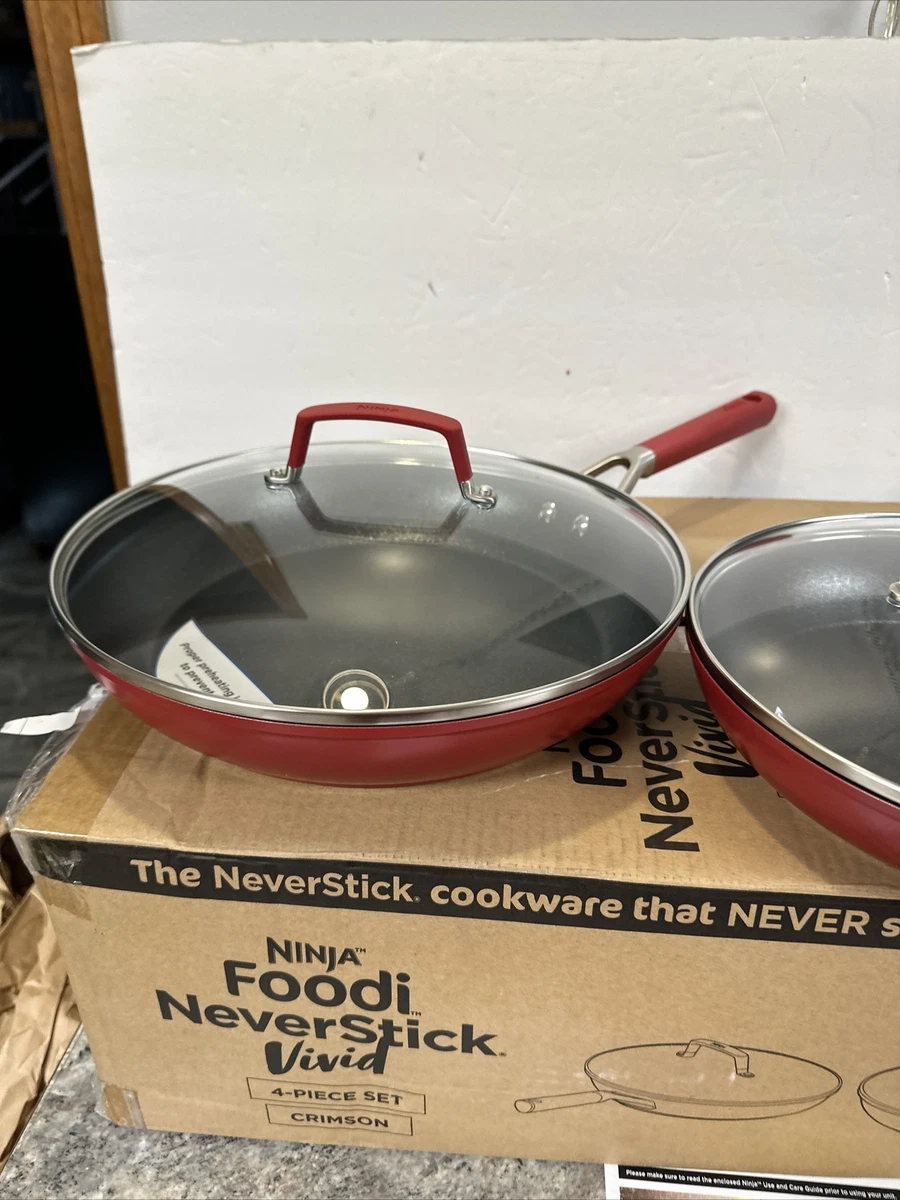 Ninja Foodi NeverStick 10.25 and 12 Skillets with Lids 