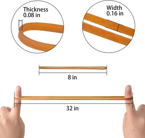 Fascia per Pattumiera Resistente 8 x 0,16 Pollici Confezione da 100 Elastici Grandi - Foto 3 di 5