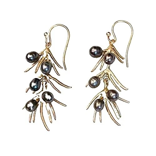 珍珠黑色青铜时尚珠宝首饰