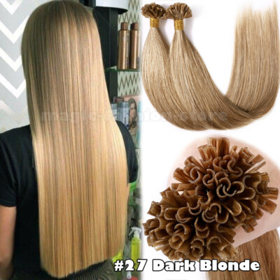 Remy Nail U Tip 100% Human Hair Extensions Fusion Keratin Pre Bonded Balayage US