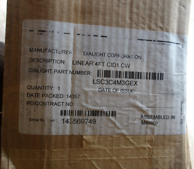 DIALIGHT 4FT LIGHTING FIXTURE P/N: LSC3C4M3GEX 100-277VAC 78W 7250 LUMENS